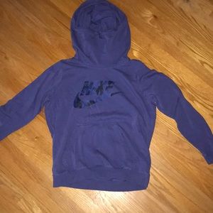 Nike hoodie, cowel neck, purple, size large